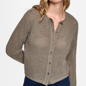 OPEN STITCH CHENILLE CARDIGAN