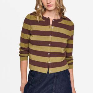 CROPPED STRIPED CARDIGAN