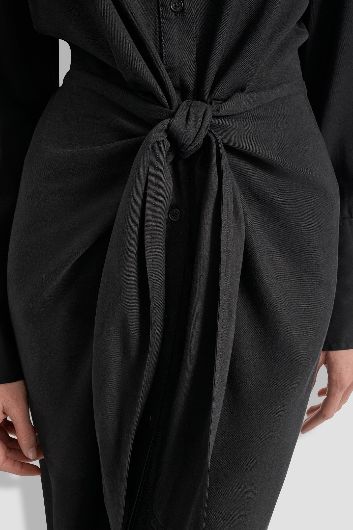 GARMENT DYE LONG SLEEVE BUTTON FRONT SHIRT DRESS - Image 5
