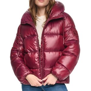 QUILTED PUFFER WITH DRAMA COLLAR