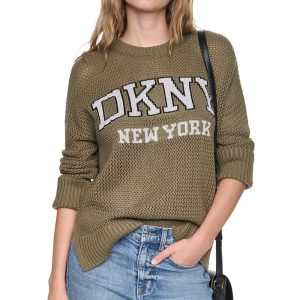 OPEN STITCH VARSITY LOGO SWEATER