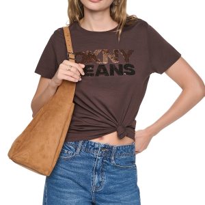 SEQUIN STACKED LOGO TEE