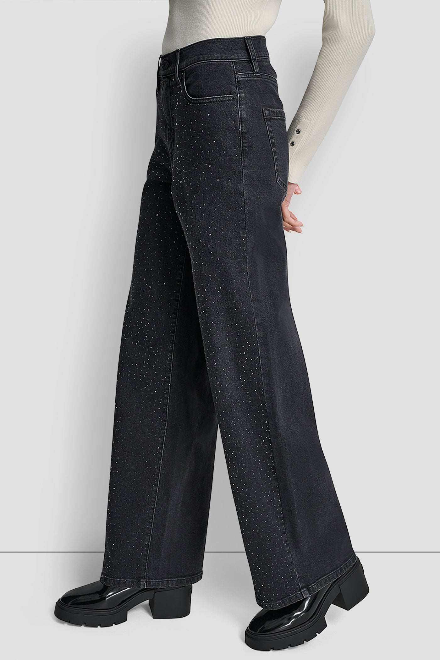 HIGH-RISE WIDE LEG WITH RHINESTONE EMBELLISHMENT - Image 4