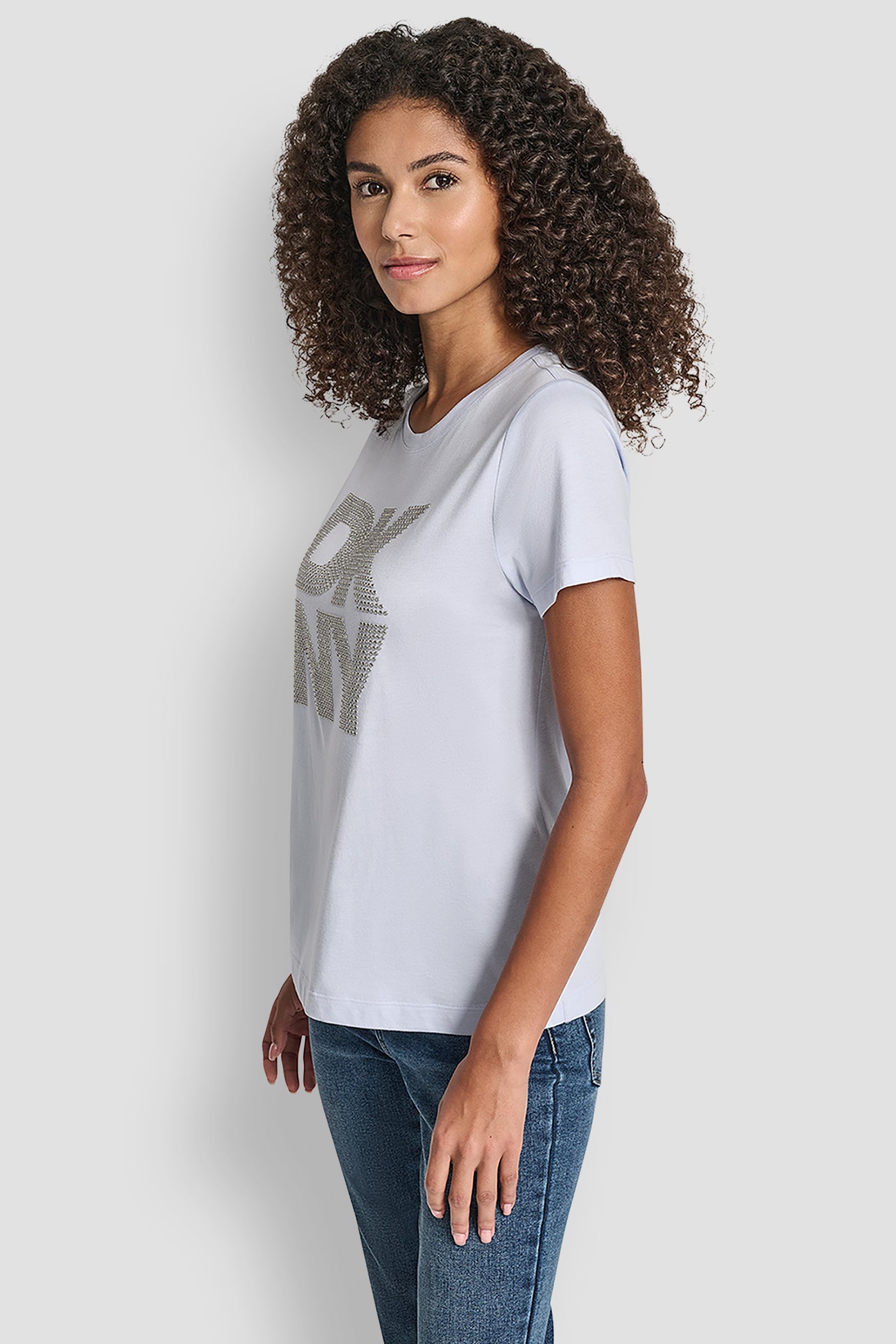 DKNY STACKED RHINESTONE LOGO TEE - Image 4