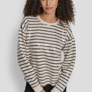 SEQUINS LONG SLEEVE SWEATSHIRT