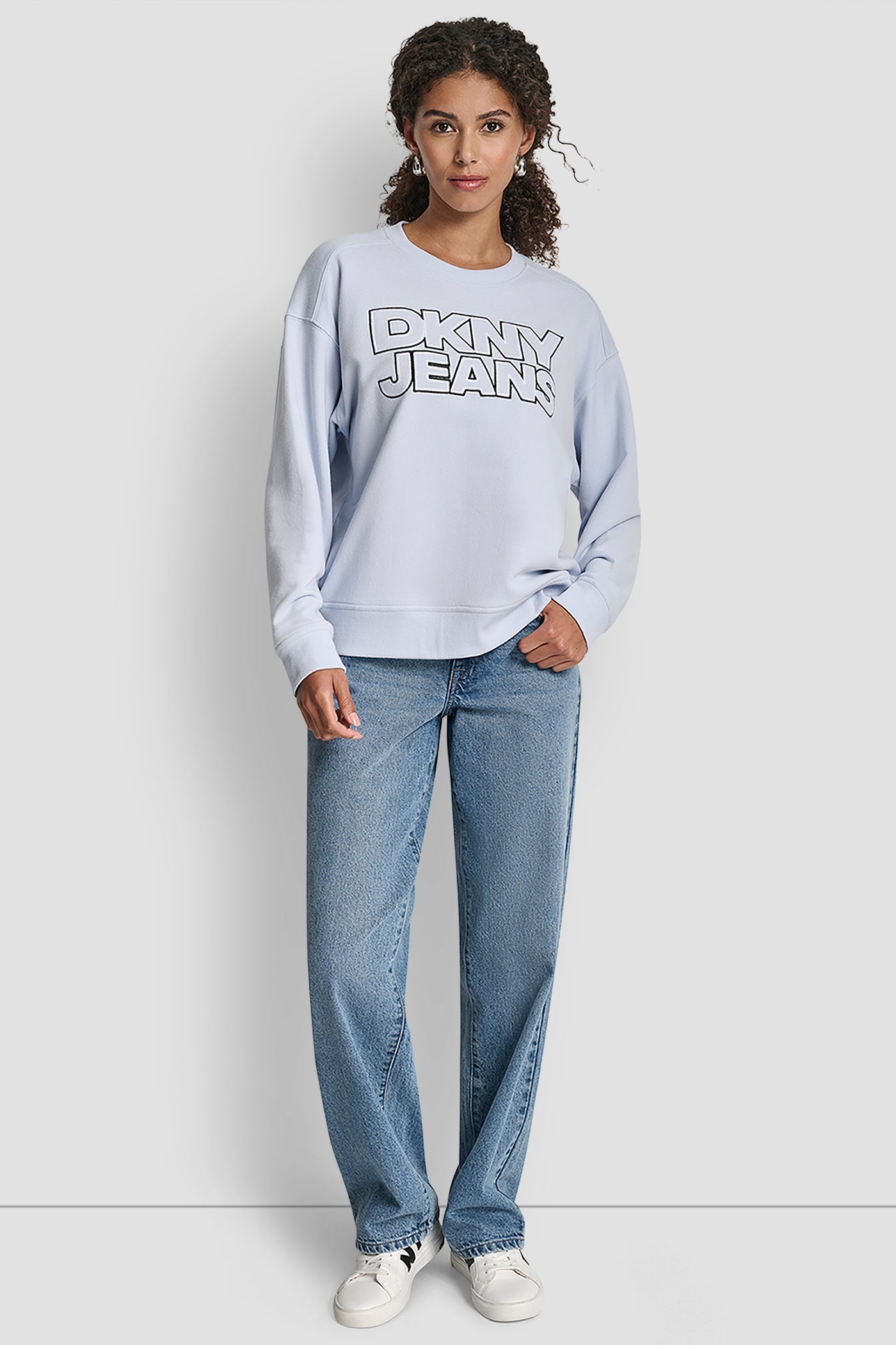 DKNY JEANS CHAINSTITCH OUTLINE LOGO SWEATSHIRT - Image 2