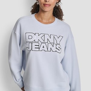DKNY JEANS CHAINSTITCH OUTLINE LOGO SWEATSHIRT