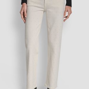MID-RISE CLASSIC STRAIGHT WITH MINI RHINESTONES