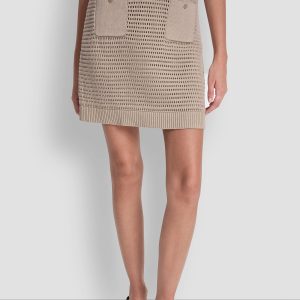 CROCHET STITCH SKIRT WITH FRONT POCKET