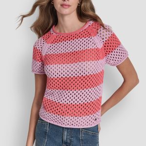 OPEN STITCH STRIPE SWEATER