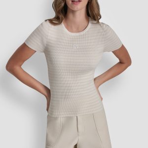CREW NECK STRIPED TEE