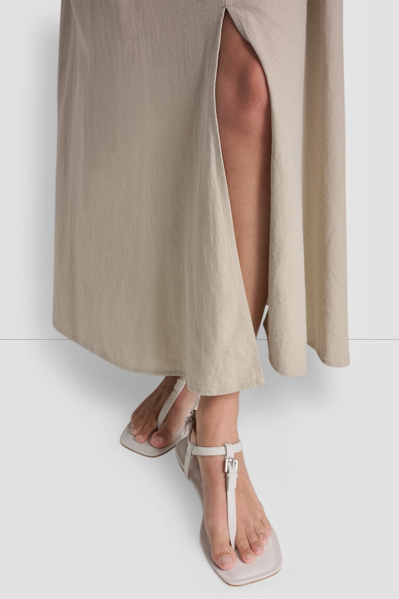LINEN-BLEND TIE BACK MAXI DRESS - Image 8