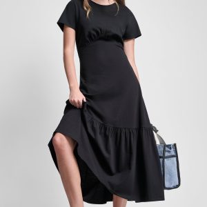 RUCHED BODICE TIERED MAXI DRESS