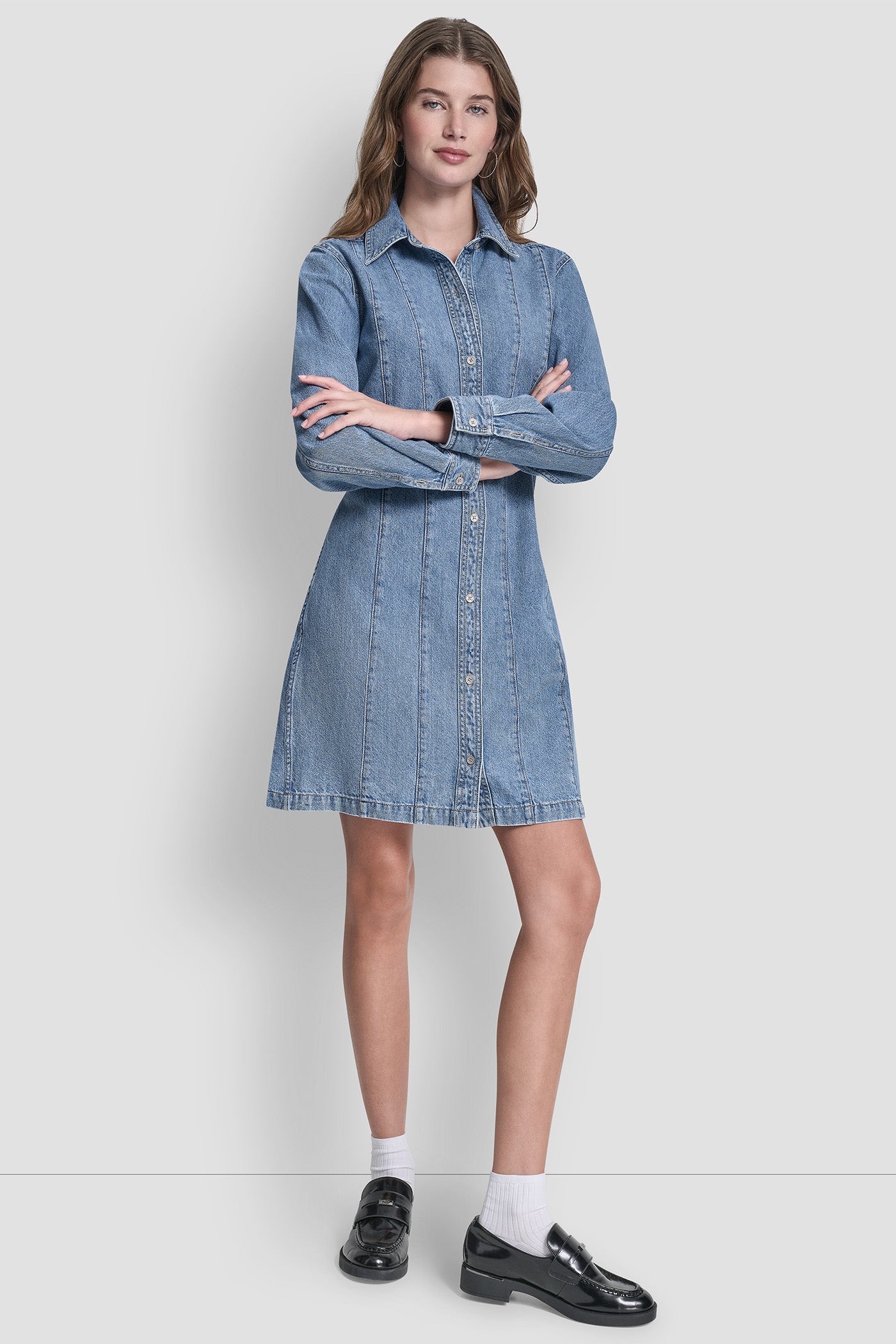SEAMED A-LINE DRESS - Image 2