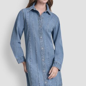 SEAMED A-LINE DRESS