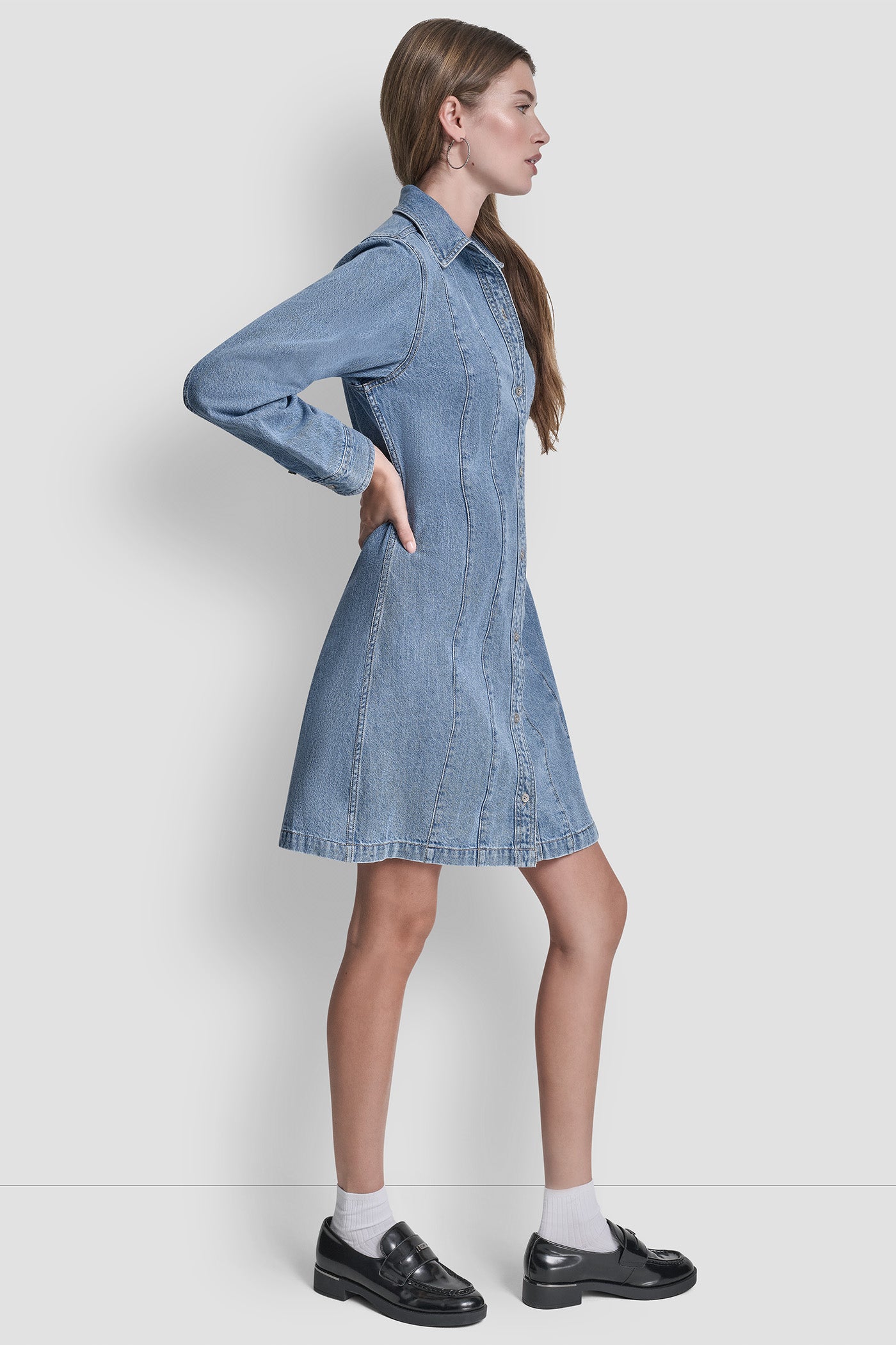 SEAMED A-LINE DRESS - Image 4
