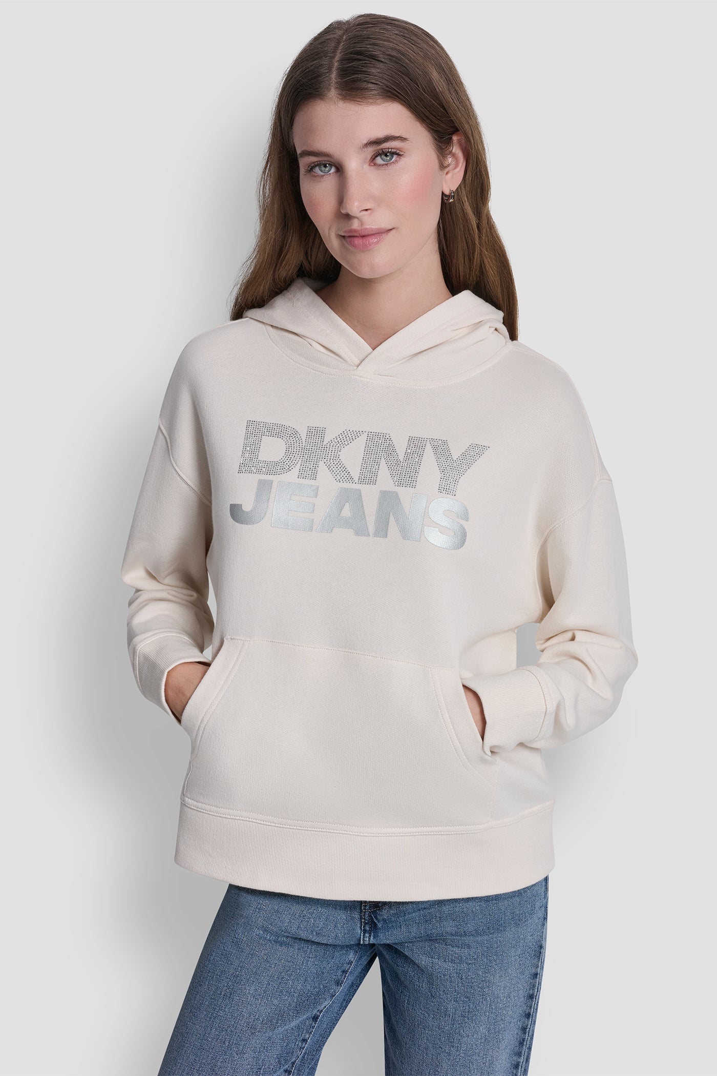 STACKED RHINESTONE FOIL LOGO HOODIE - Image 2