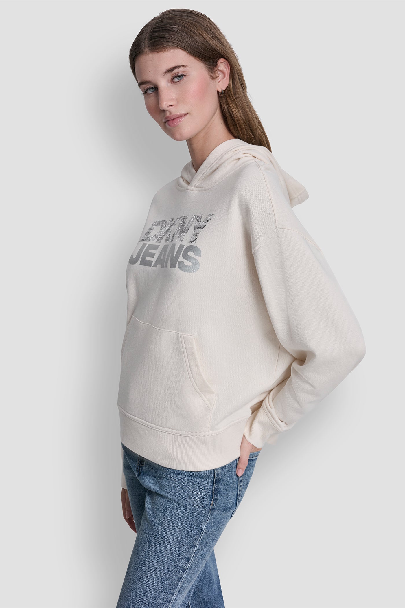 STACKED RHINESTONE FOIL LOGO HOODIE - Image 4