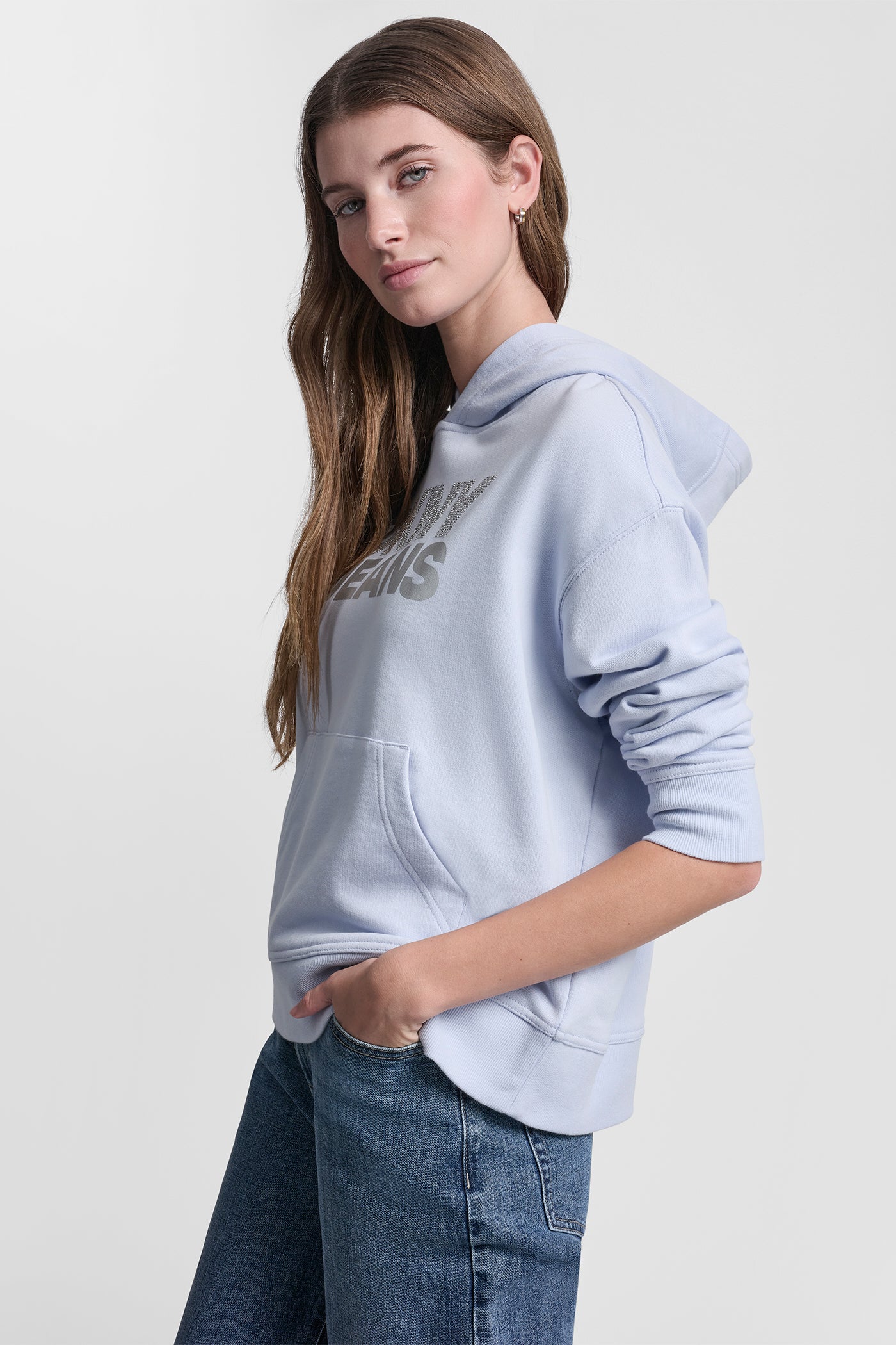 STACKED RHINESTONE FOIL LOGO HOODIE - Image 4
