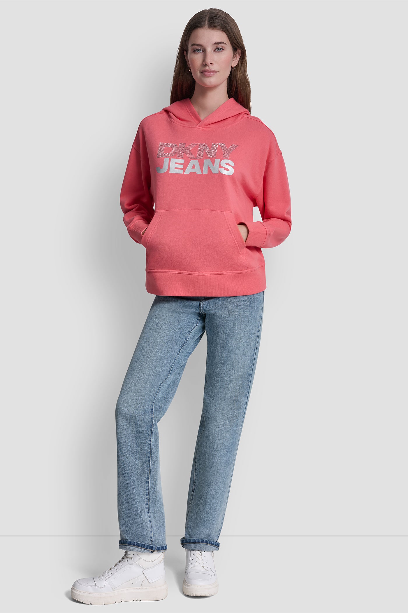 STACKED RHINESTONE FOIL LOGO HOODIE - Image 2