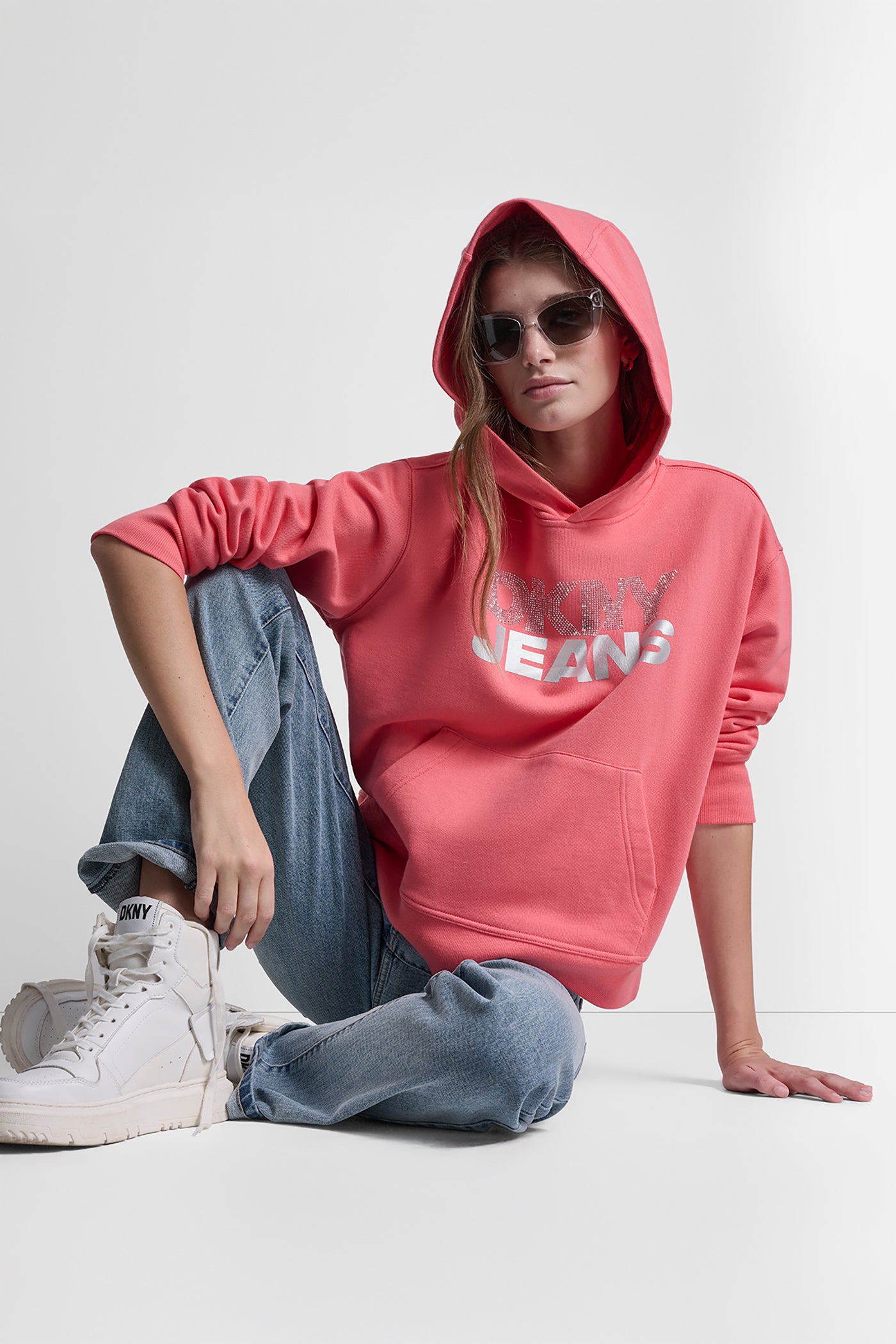 STACKED RHINESTONE FOIL LOGO HOODIE - Image 6