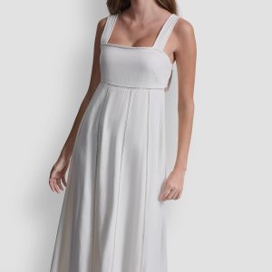 SEAMED TANK DRESS WITH TIE BACK