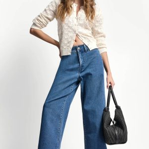 INDIGO TERRY CROPPED WIDE LEG