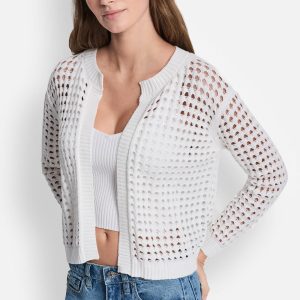OPEN STITCH DROP SHOULDER CARDIGAN