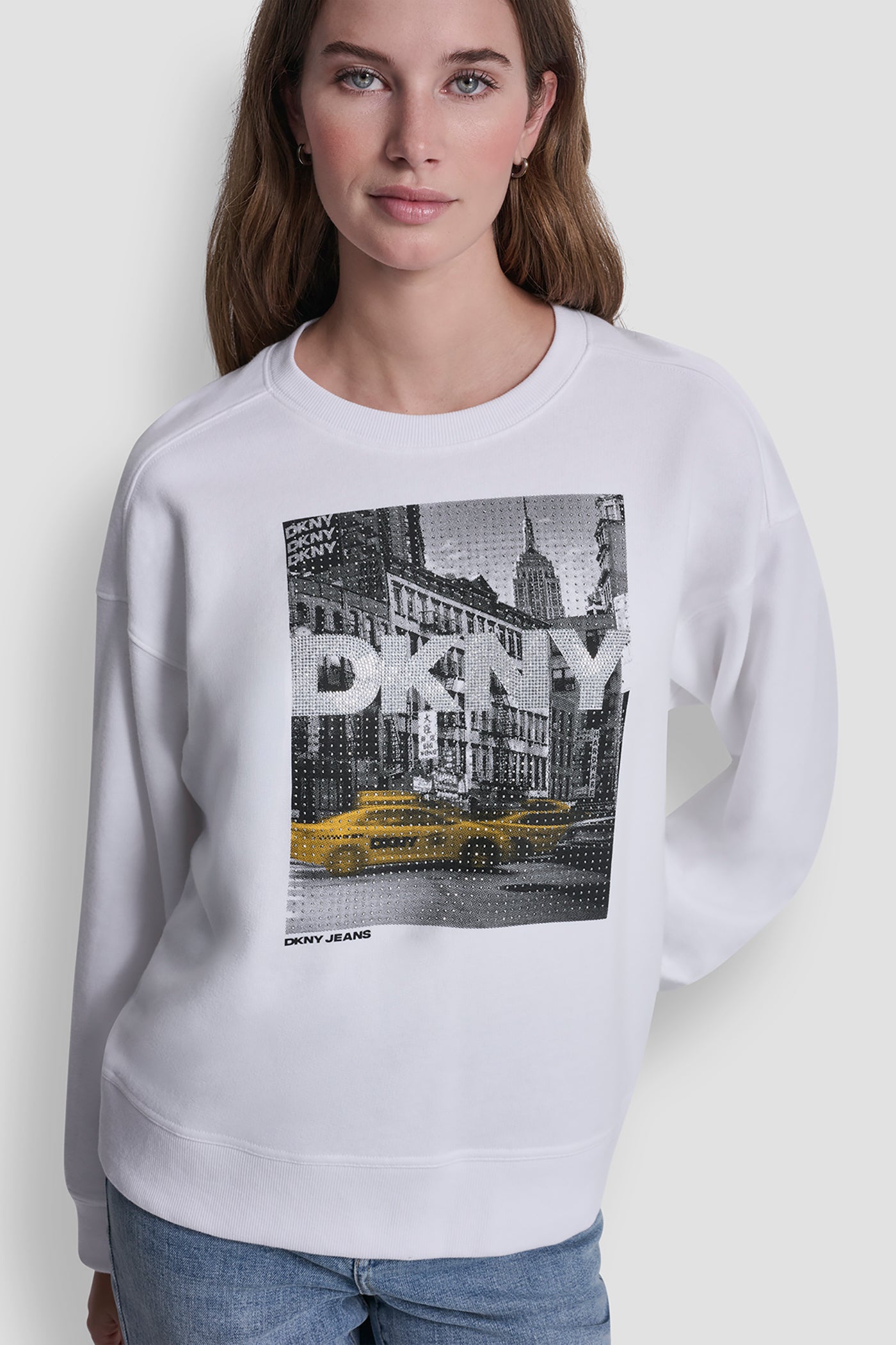 DKNY RHINESTONE TAXI LOGO SWEATSHIRT - Image 5