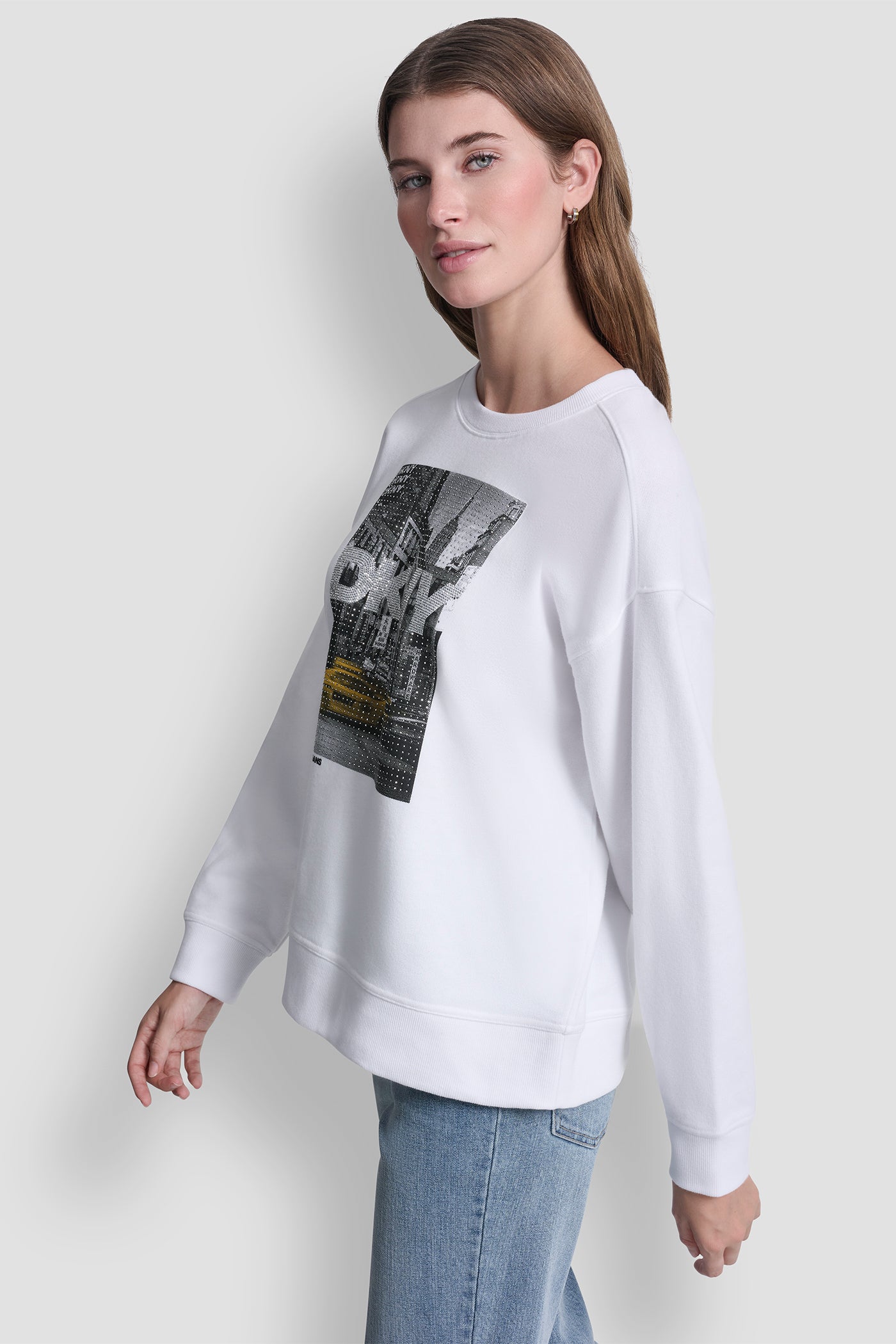 DKNY RHINESTONE TAXI LOGO SWEATSHIRT - Image 4