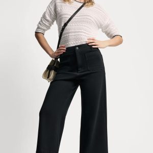 HIGH-RISE CROPPED WIDE LEG PANTS
