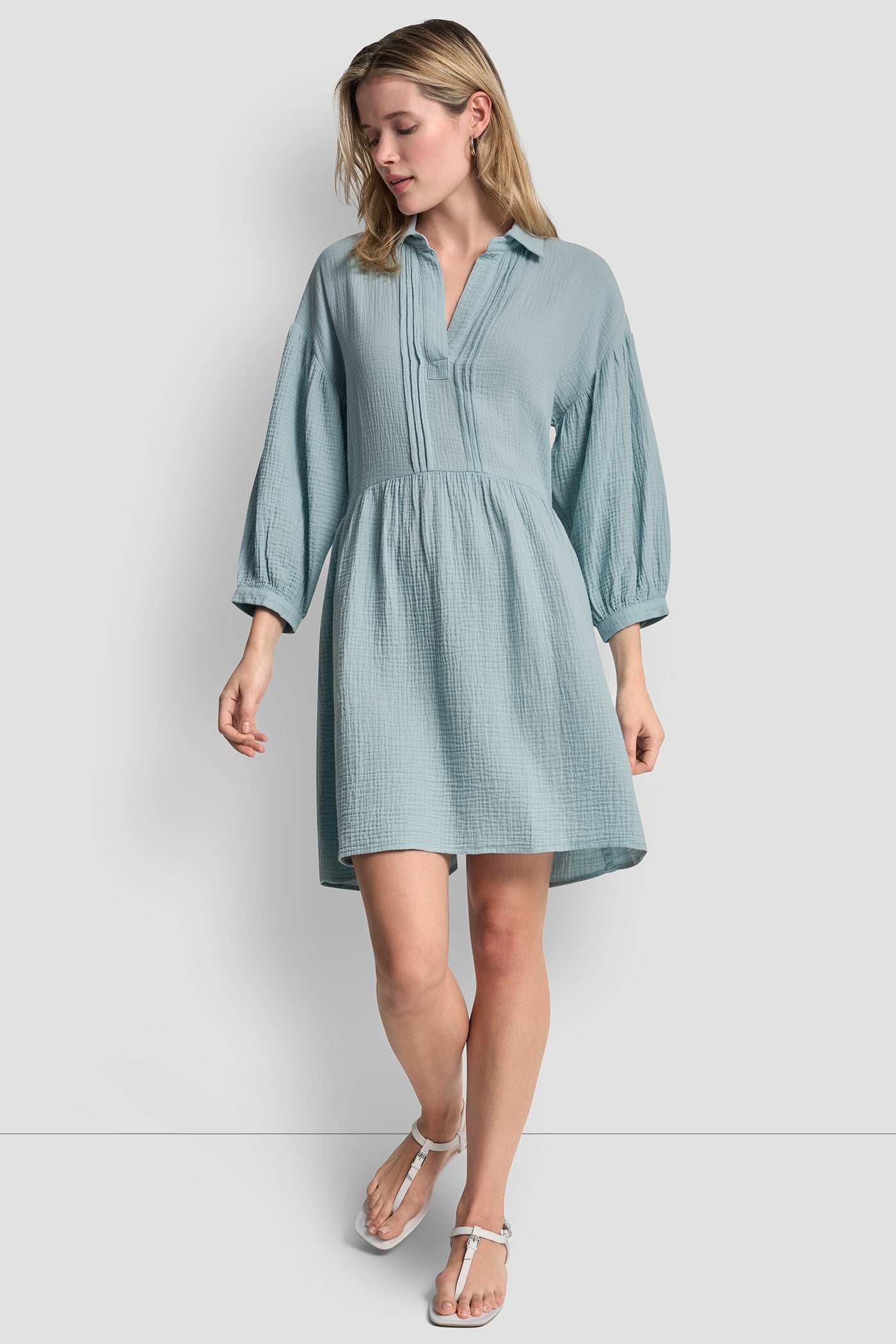 GAUZE V-NECK DRESS - Image 5