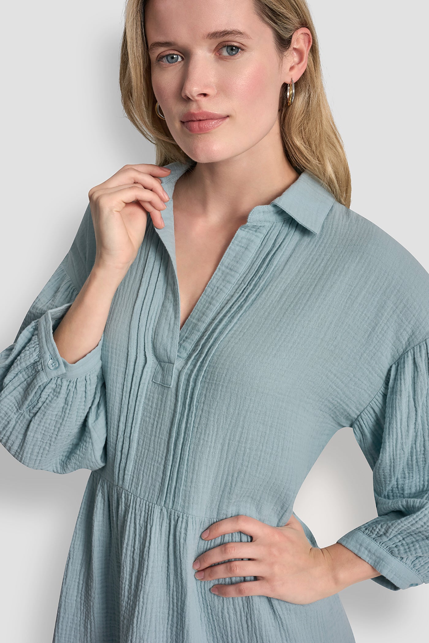 GAUZE V-NECK DRESS - Image 6