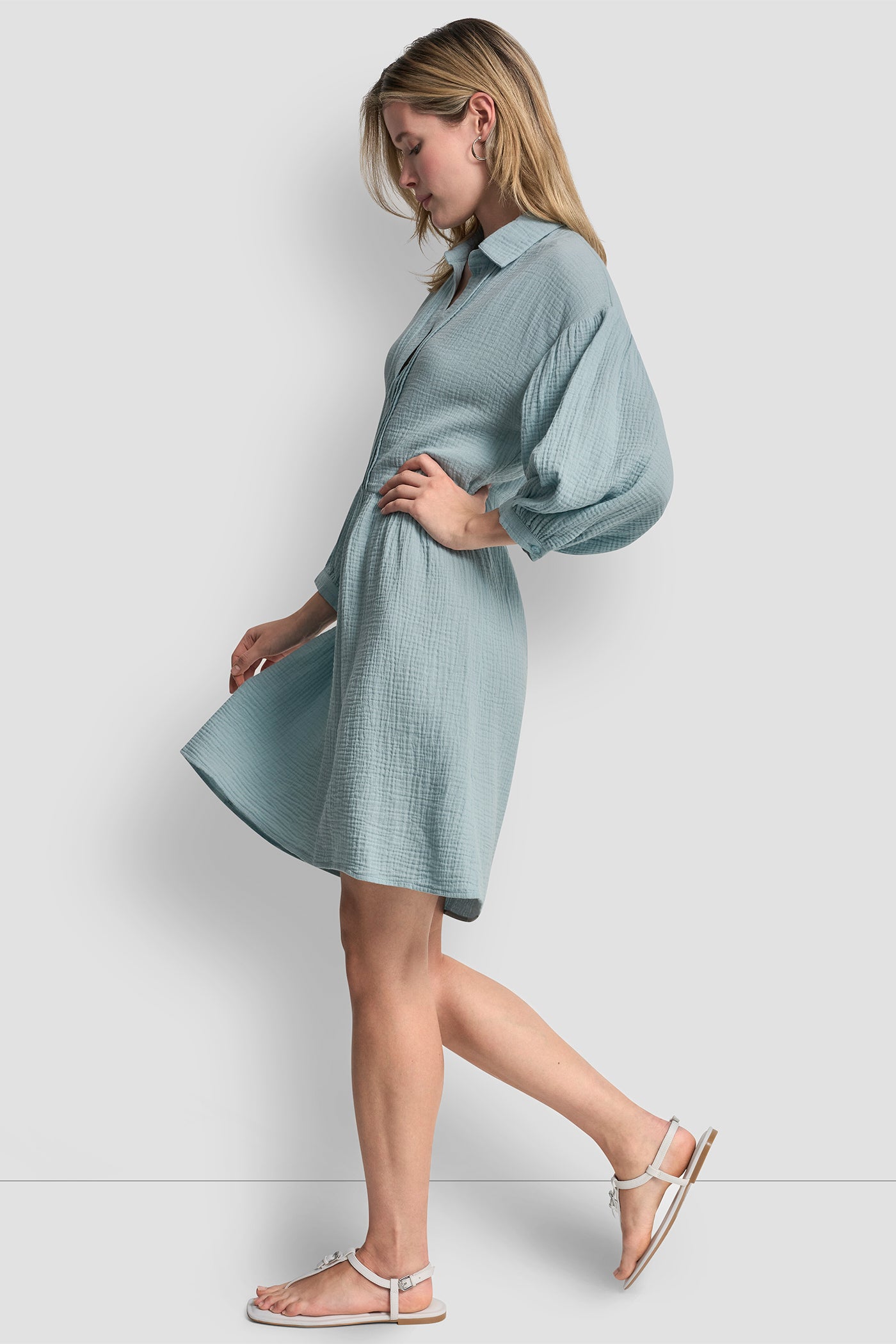GAUZE V-NECK DRESS - Image 4