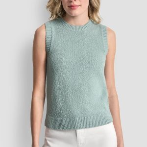 CREW NECK SLEEVELESS SWEATER
