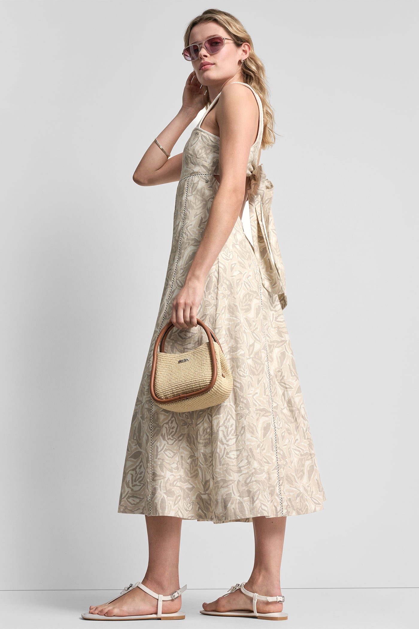 SEAMED TANK DRESS WITH TIE BACK - Image 3