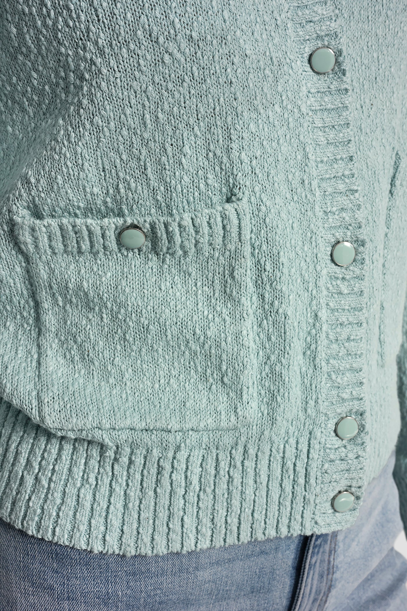 CREW NECK CARDIGAN WITH PATCH POCKETS - Image 6