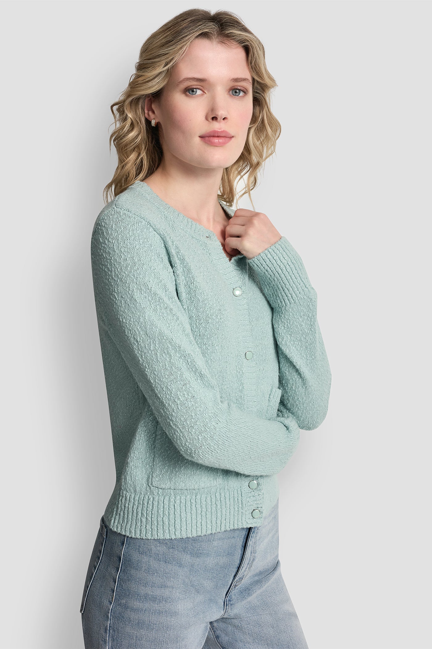 CREW NECK CARDIGAN WITH PATCH POCKETS - Image 5