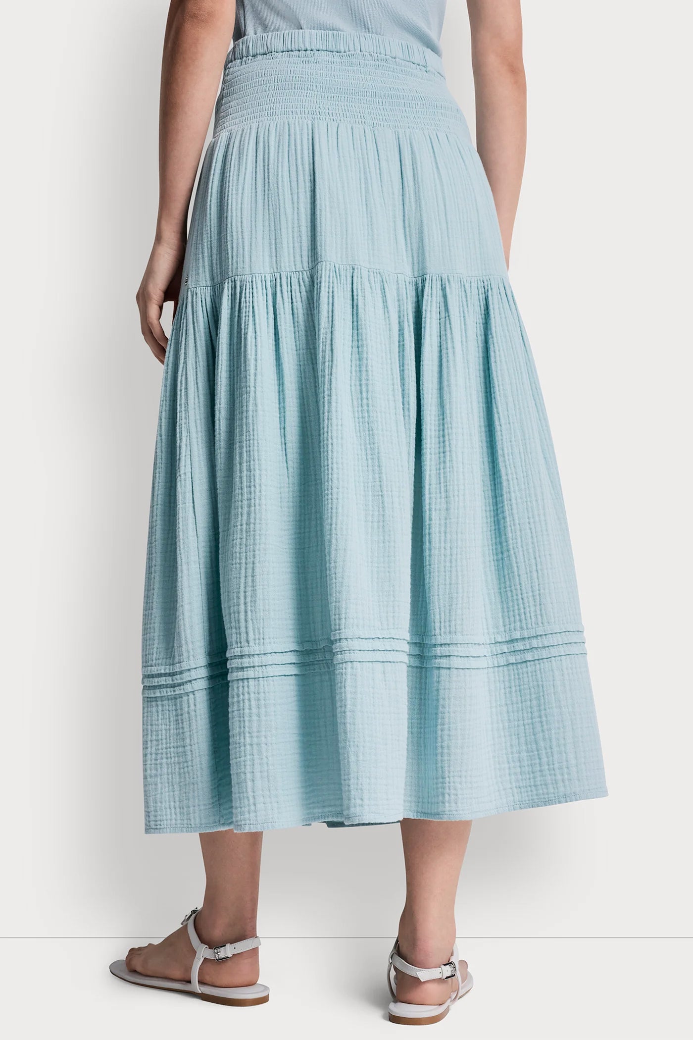 SMOCKED WAIST MAXI TIERED SKIRT - Image 3