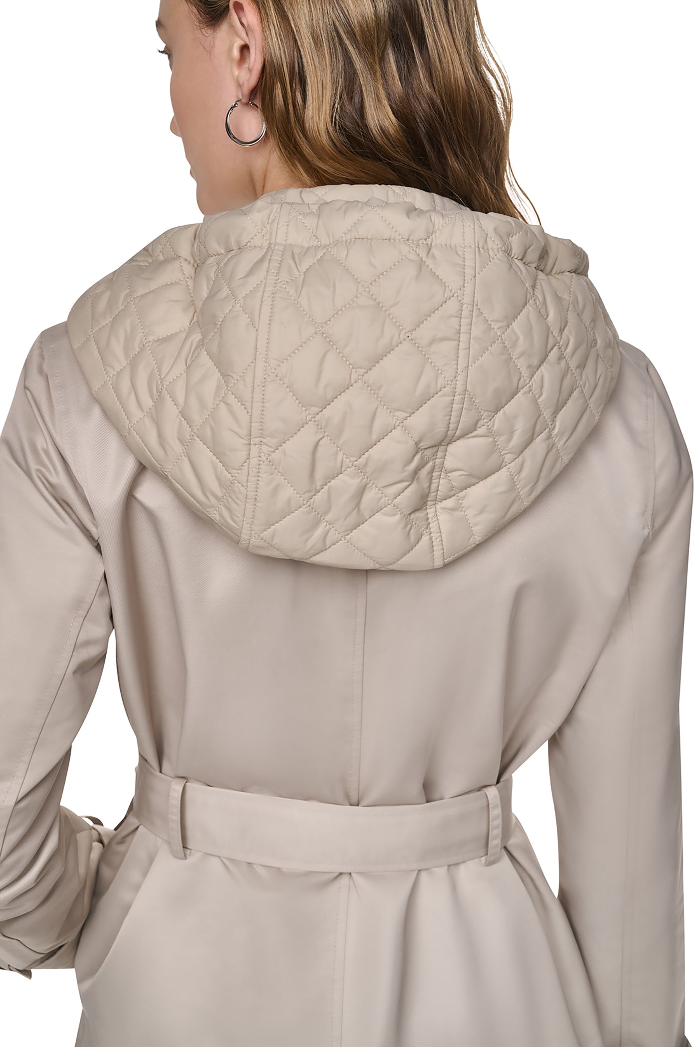 DOUBLE BREASTED QUILTED HOOD TRENCH - Image 10