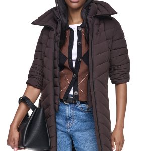 HOODED STAND COLLAR PUFFER