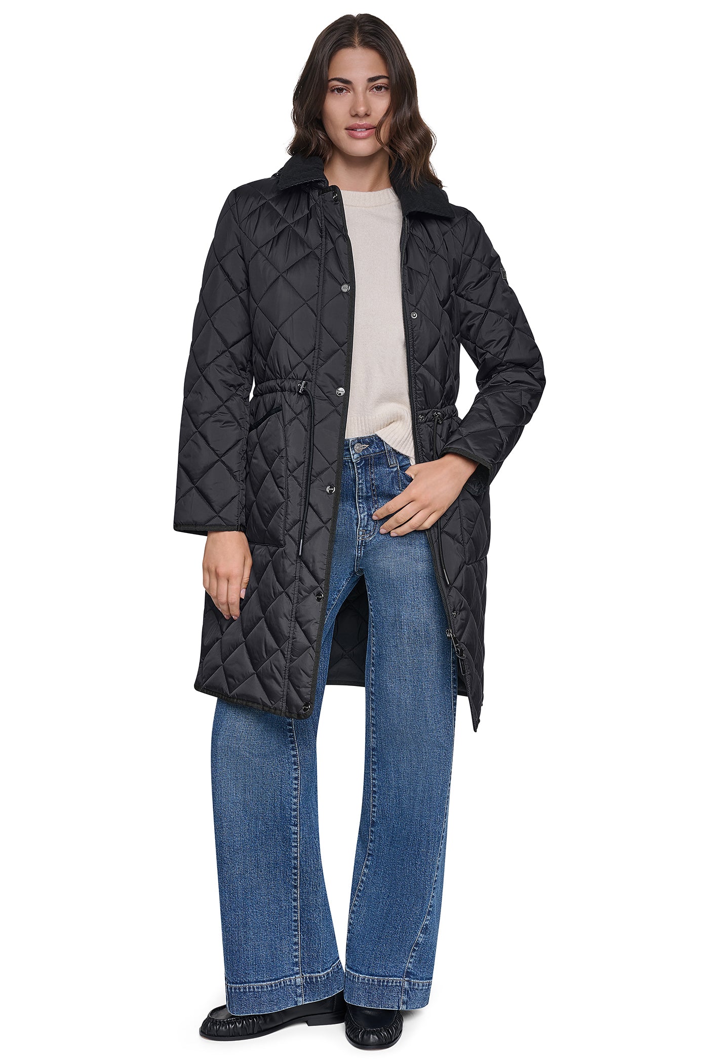 CORDUROY COLLAR HOODED QUILTED COAT - Image 6