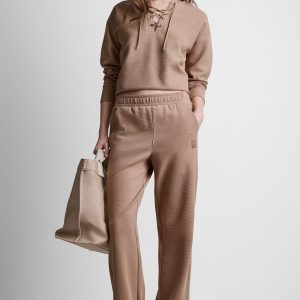 HIGH-RISE RIB TRACK PANTS