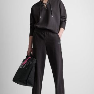 HIGH-RISE RIB TRACK PANTS