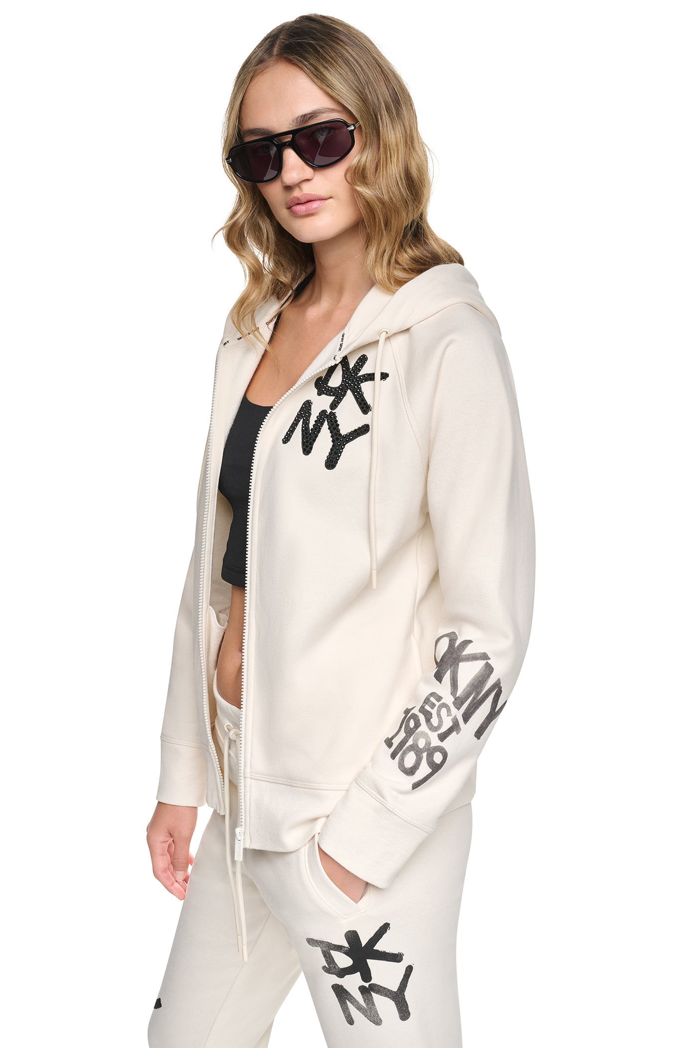 GRAFFITI RHINESTONE FULL-ZIP HOODIE - Image 4
