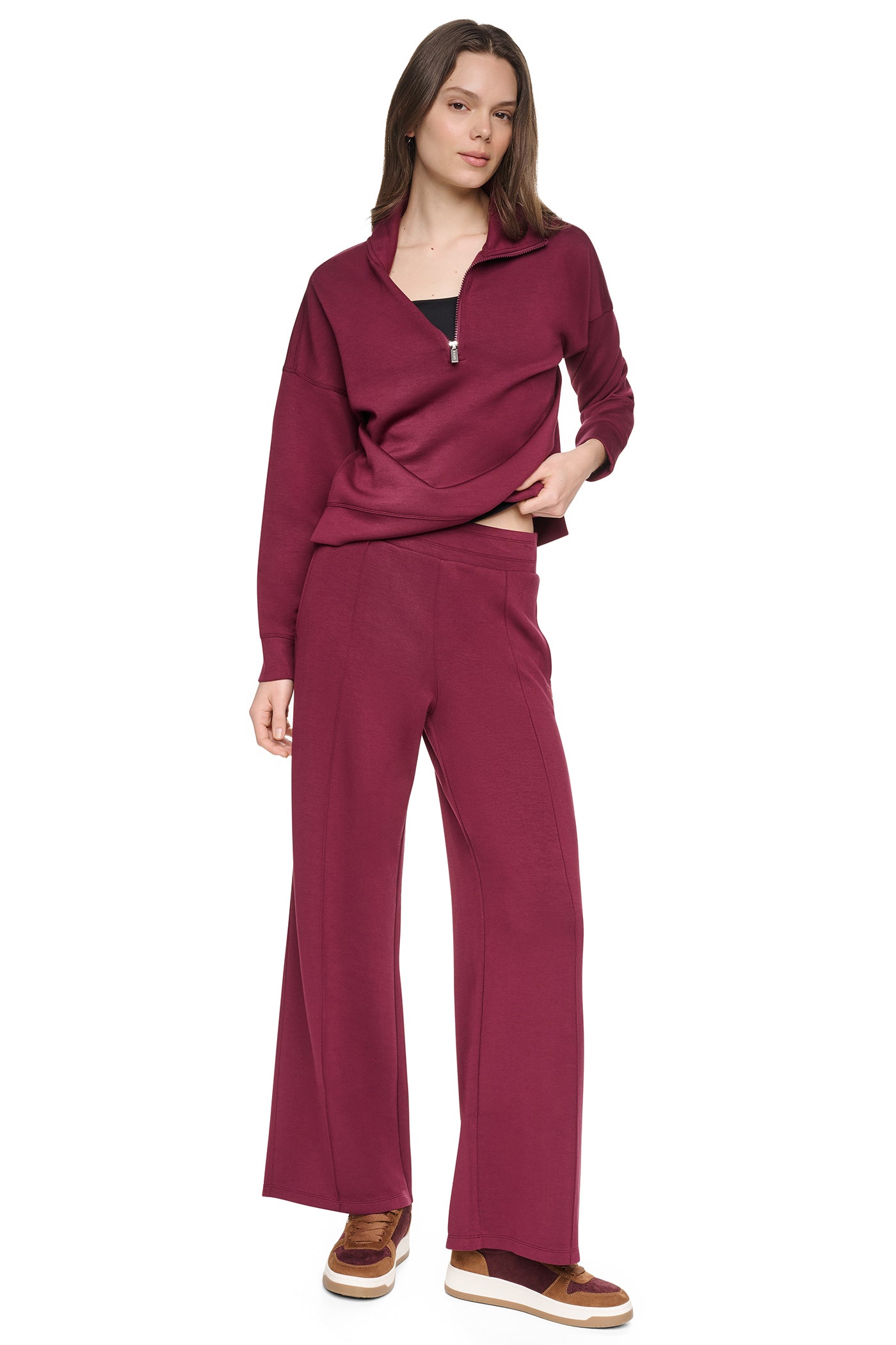 HIGH-RISE PINTUCKED WIDE-LEG PANT - Image 2