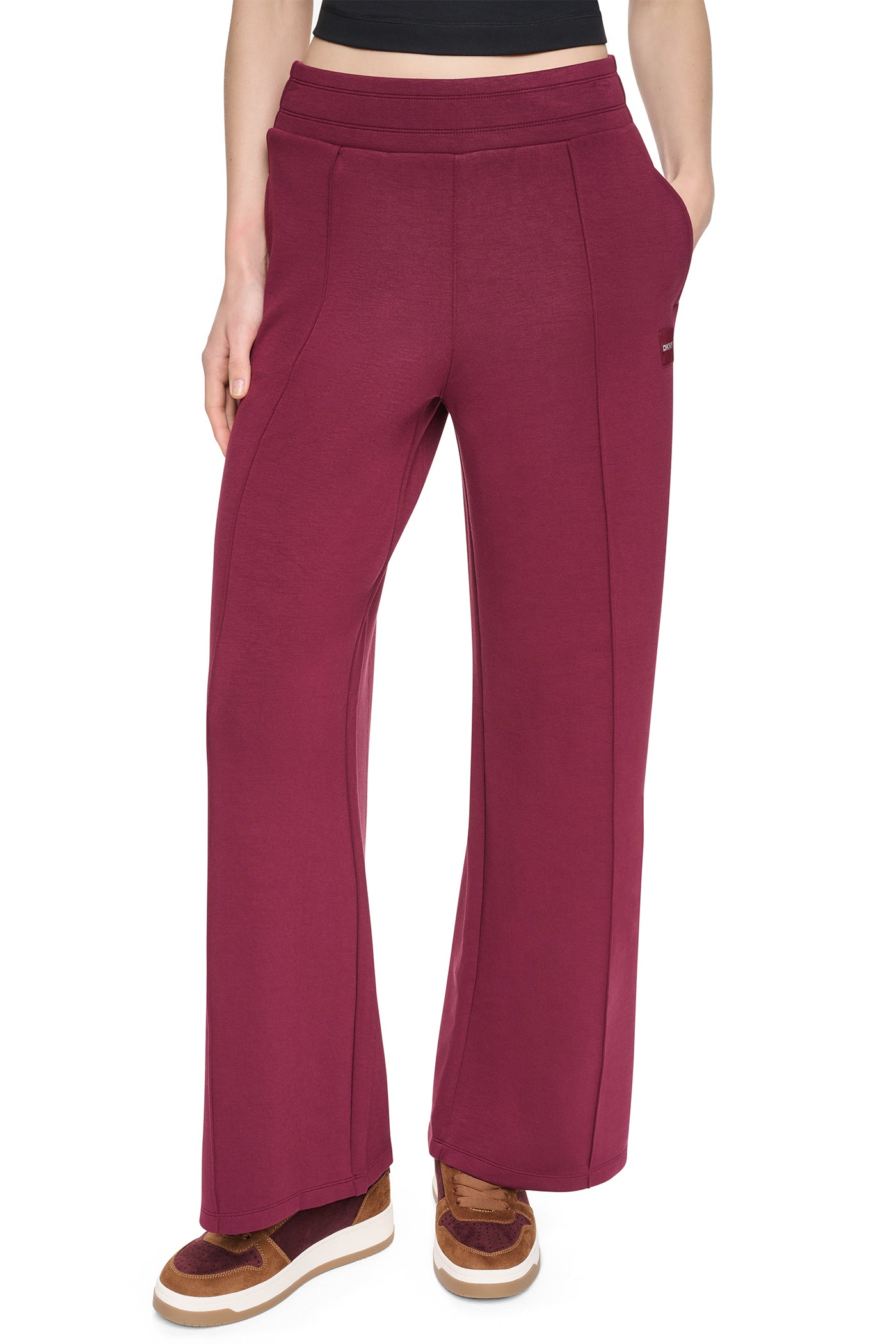 HIGH-RISE PINTUCKED WIDE-LEG PANT