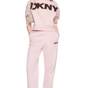 HIGH RISE FLOCKED LOGO RELAXED PANT