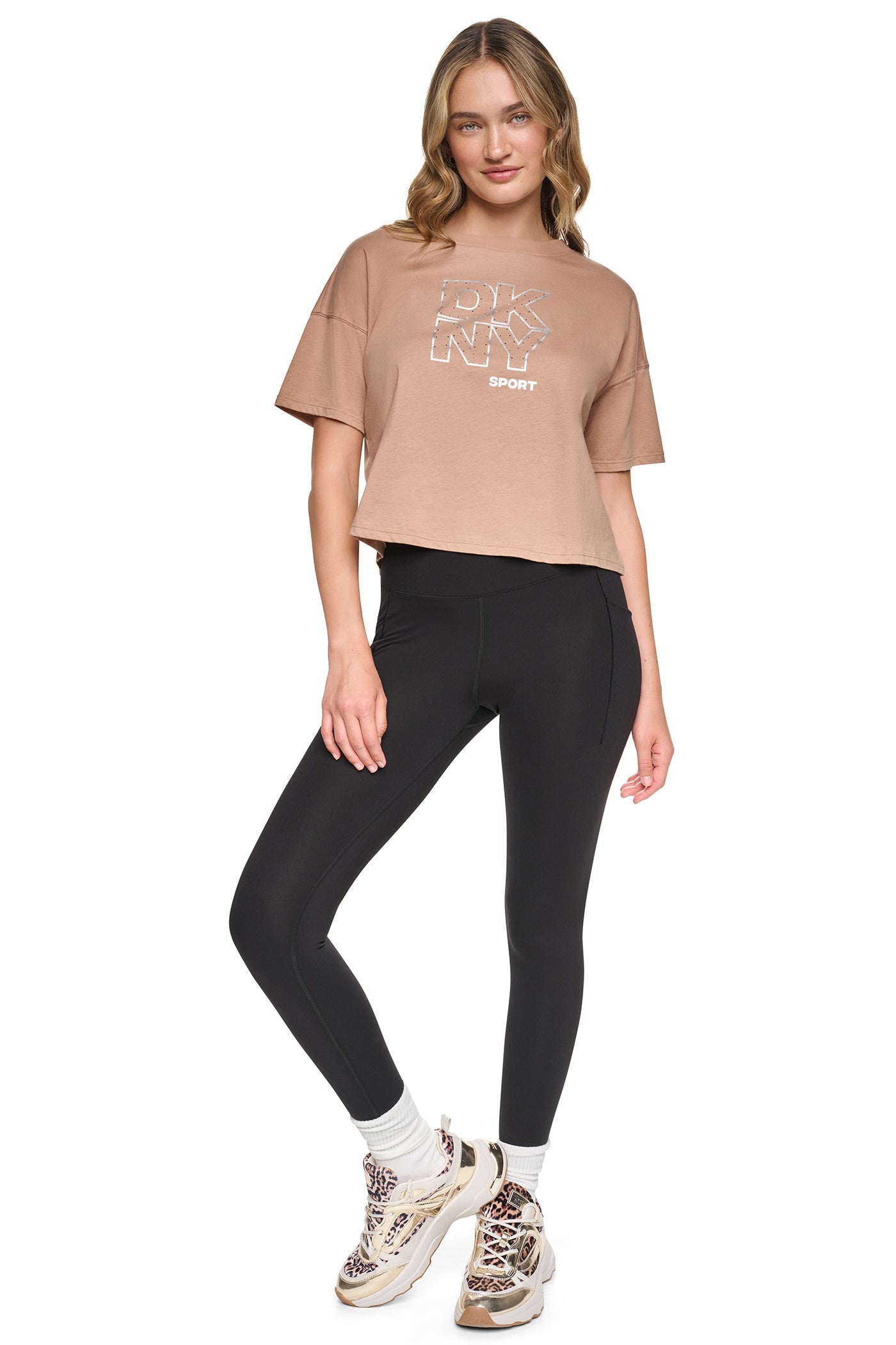 CROPPED CRYSTAL STACKED LOGO TEE - Image 5