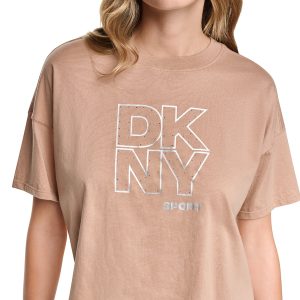 CROPPED CRYSTAL STACKED LOGO TEE